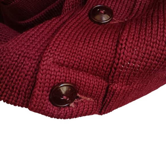 Small Vintage Letterman Sweater Burgundy Wool Cardigan Lawlor's Lincoln Nebraska - Picture 4 of 7
